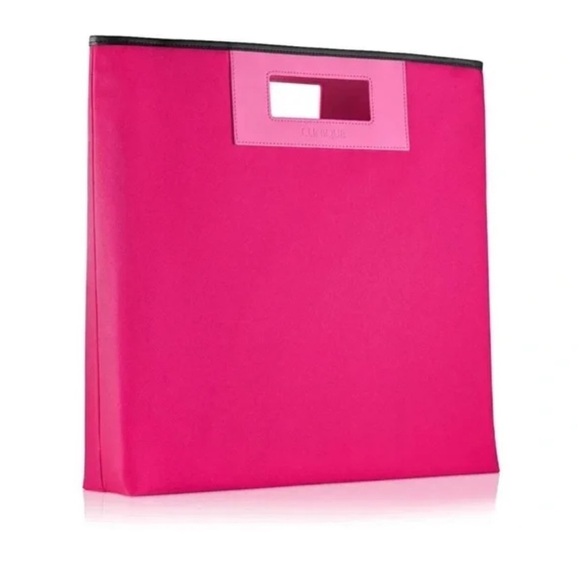 Clinique Limited Edition Hot Pink Shopper Tote Bag Cut Out Handles NEW - Picture 1 of 10